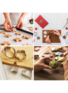 0827 Cookie Cutter Stainless Steel Cookie Cutter with Shape Heart Round Star and Flower (4 Pieces)