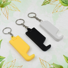 2 in 1 Plastic Keychain with Mobile Stand / Phone Holder (100 Pcs Set / Multicolor)