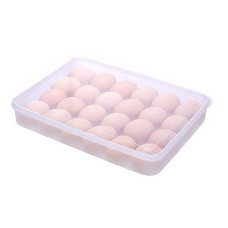 24 Grids Plastic Egg Box Container Holder Tray for Fridge with Lid for 2 Dozen Egg Tray