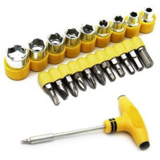 24 pcs T shape screwdriver set Batch Head Ratchet Pawl Socket Spanner hand tools