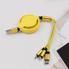 3 in 1 Retractable Charger Charging Cable (1 Pc / Mix Color)