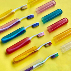 6Pc Plastic Toothbrush Cover, Anti Bacterial Toothbrush Container- Tooth Brush Travel Covers, Case, Holder, Cases