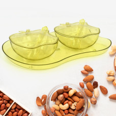 Apple Shape Tray Bowl Used For Serving Snacks And Various Food Stuffs.