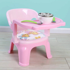 Baby Chair, with Tray Strong and Durable Plastic Chair for Kids/Plastic School Study Chair/Feeding Chair for Kids, Portable High Chair for Kids