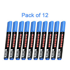 Blue Permanent Markers for White Board (Pack Of 12)