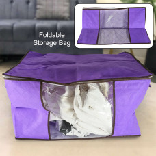 Clothing storage bag with zipper, non-woven storage bag for storing the clothes and sarees.