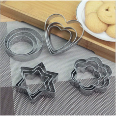 Cookie Cutter Stainless Steel Cookie Cutter with Shape Heart Round Star and Flower (12 Pieces)