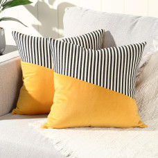 Decorative Pillow Covers Cushion Cases Soft Cotton (22 × 22 Inch / 1 Pair / 2 Pc)