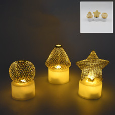 Flameless and Smokeless Decorative Candles Acrylic Led Tea Light Candle for Gifting, House, Light (3 Pc Set)