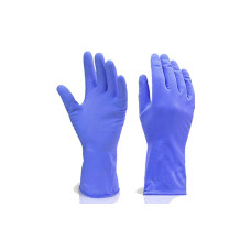 Flock line Reusable Rubber Hand Gloves (Blue) - 1pc