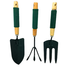 Gardening Tool Wood Handle Cultivator Trowel Forks Tool Set (3 pack)