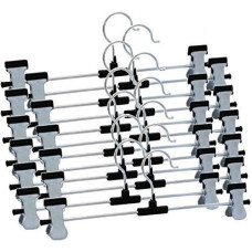 Hangers with 2-Adjustable Anti-Rust Clips (Pack of 12)