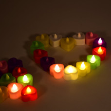 HEART LED FESTIVAL TEALIGHT WITH BATTERY OPERATE ( 24PCS )