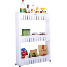 Multipurpose 3 Layer Slim Side Space Saving Storage Organizer Rack Shelf