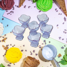 NEW MODERN STYLE DESSERT & ICE CREAM BOWL PLASTIC 6PCS FOR HOME , OFFICE & PARTY USE