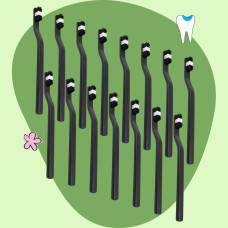 Plastic Toothbrush With Plastic Round Box (15 Pcs Set)