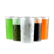 Round Plastic Water Glass Juice Beer Wine Plastic Unbreakable Transparent Glass Set ( 300ml 6pc ) (brown Box)