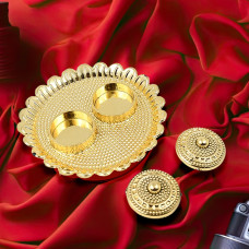 Round Shape Special Puja Thali, Kumkum Thali Holder (1 Pc / Big)