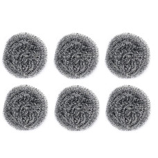 Round Shape Stainless Steel Scrubber (Pack of 6)