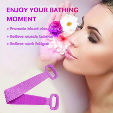 SILICONE BODY BACK SCRUBBER DOUBLE SIDE BATHING BRUSH FOR SKIN DEEP CLEANING WITH HOOK