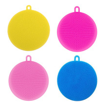 Silicone Dish Scrubber Sponge Mildew Free, Non Stick (Mix Color)