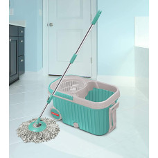 Spin Mop with Bigger Wheels and Plastic Auto Fold Handle for 360 Degree Cleaning