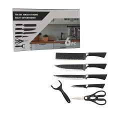 Stainless Steel Knife Set With Chef Peeler And Scissor (6 Pieces)