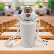 Stainless Steel Vacuum Insulated Water Bottle with Handle & Adjustable Strap (1000 ML / 1 Pc / Mix Color)