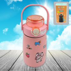 Stainless Steel Vacuum Insulated Water Bottle with Handle & Sticker (700 ML)