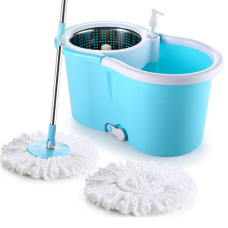 Steel Spinner Bucket Mop 360 Degree Self Spin Wringing with 2 Absorbers for Home and Office Floor Cleaning Mops Set