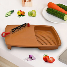 Thick Plastic Kitchen Chopping Cutting Slicing Tray with Holder