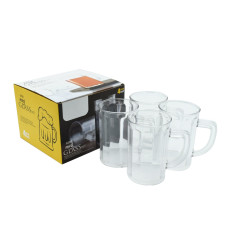 Unbreakable Drinking Plastic Type Glass Set, Beer Mug, Set of 4 PCs, Transparent